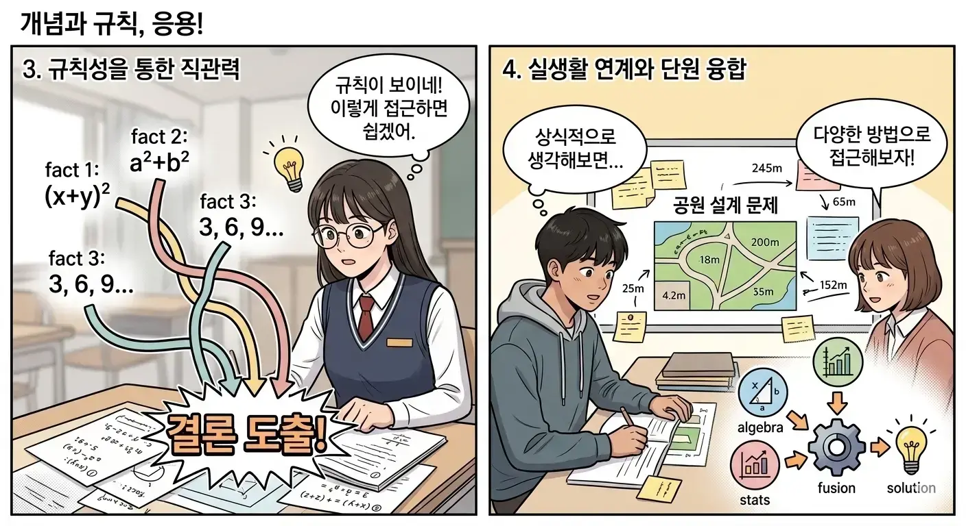 규칙성을 찾는 직관력과 실생활에 적용하는 응용력의 개념