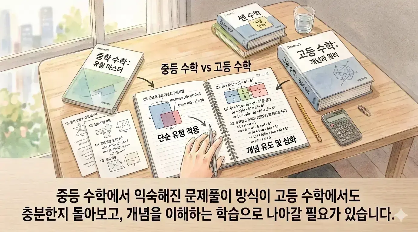 중학교에서 유형별 문제풀이에 익숙해진 학생과 자녀의 수학 공부법을 고민하는 학부모, 특히 고등 수학을 앞두고 개념 중심 ...