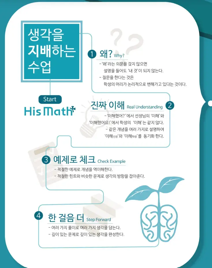 수학 개념을 단순히 설명 듣고 넘어가기보다 스스로 질문하며 제대로 이해하고 싶은 학생, 다양한 풀이를 통해 사고의 폭을 ...
